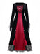 Rot 1930er Halloween Vampir Königin Schnürung Kleid