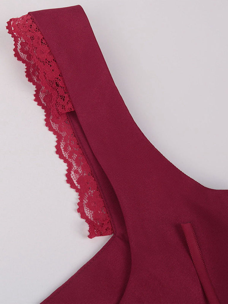 1940er Punk Gothic Puffärmel Rüschen Kleid