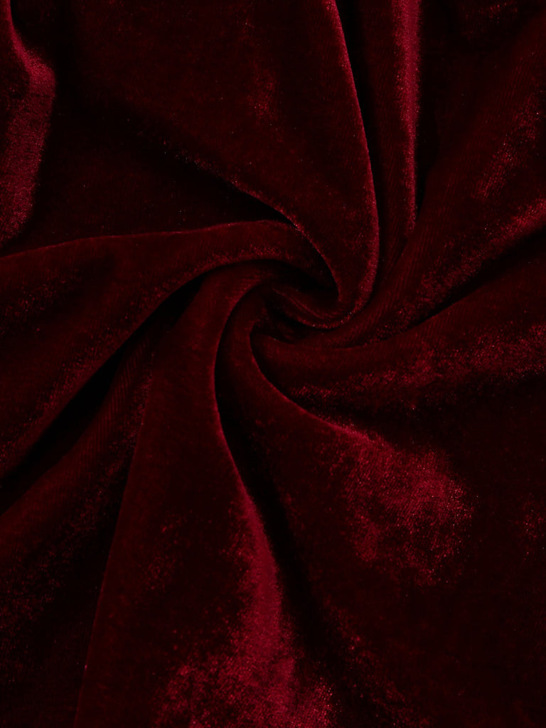 Burgund 1960er Gothic Netz Trägerlos Irregulär Saum Kleid