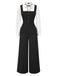Schwarz & Weiß 1930er Bogen Rüschen Kragen Jumpsuit