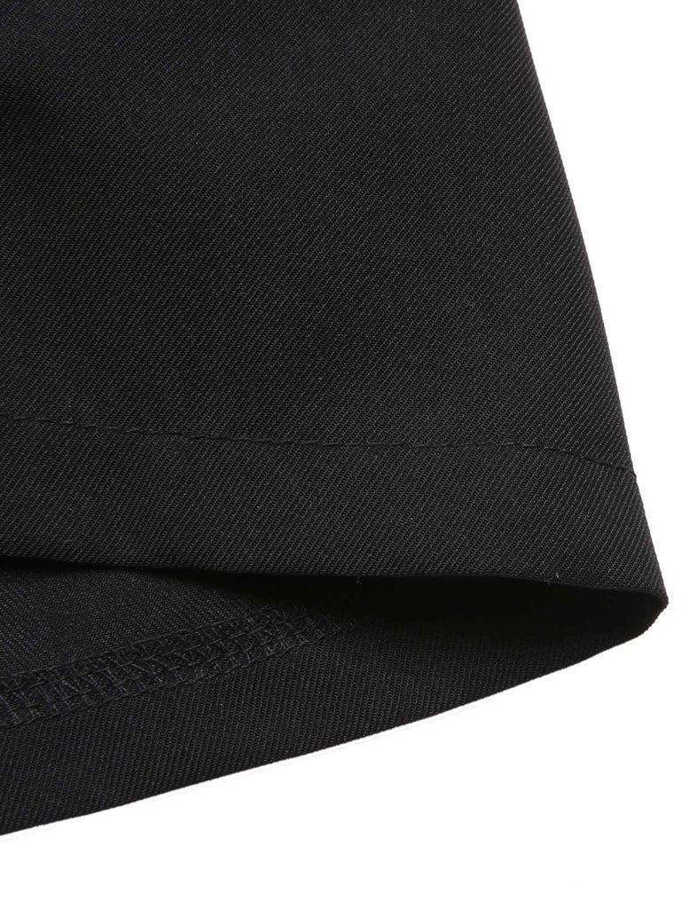 Schwarz & Weiß 1930er Bogen Rüschen Kragen Jumpsuit