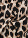 Schwarz 1950er Leopard Quadratischer Hals Romper