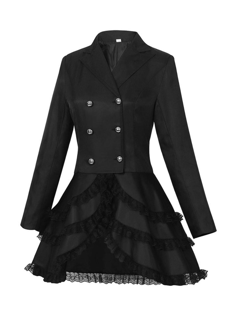 1950er Revers Zweireihig Geschichtet Gerockt Jacke