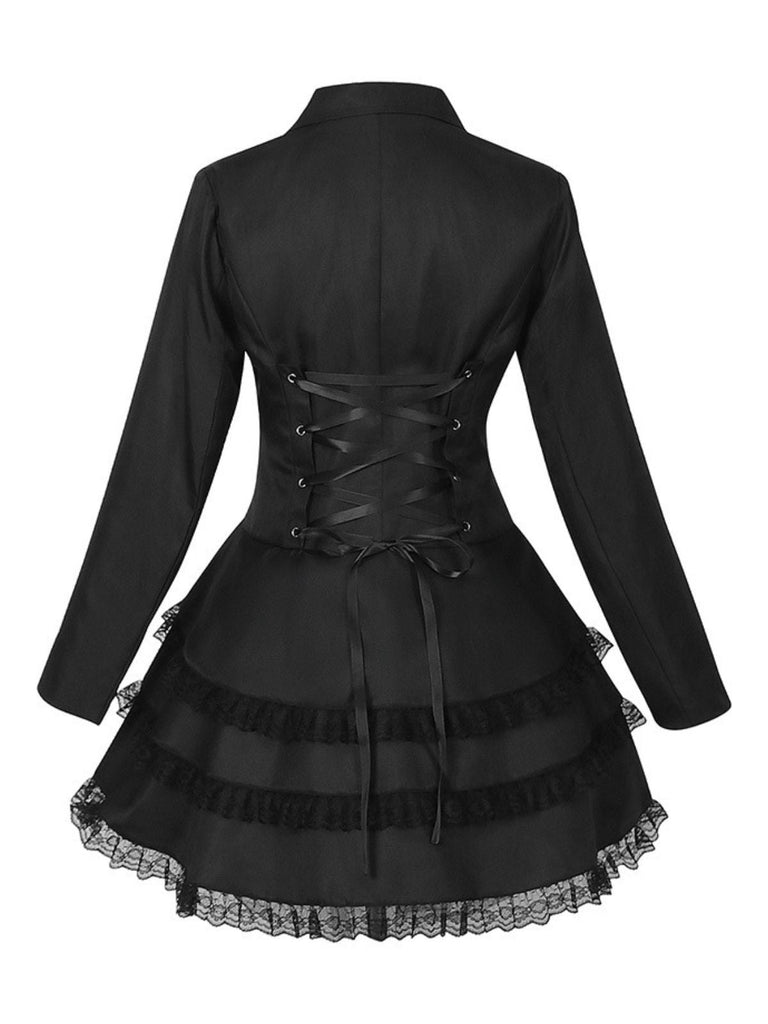 1950er Revers Zweireihig Geschichtet Gerockt Jacke