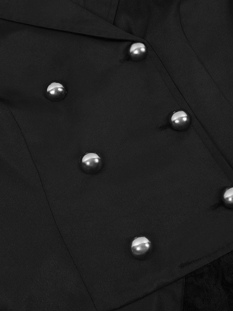 1950er Revers Zweireihig Geschichtet Gerockt Jacke