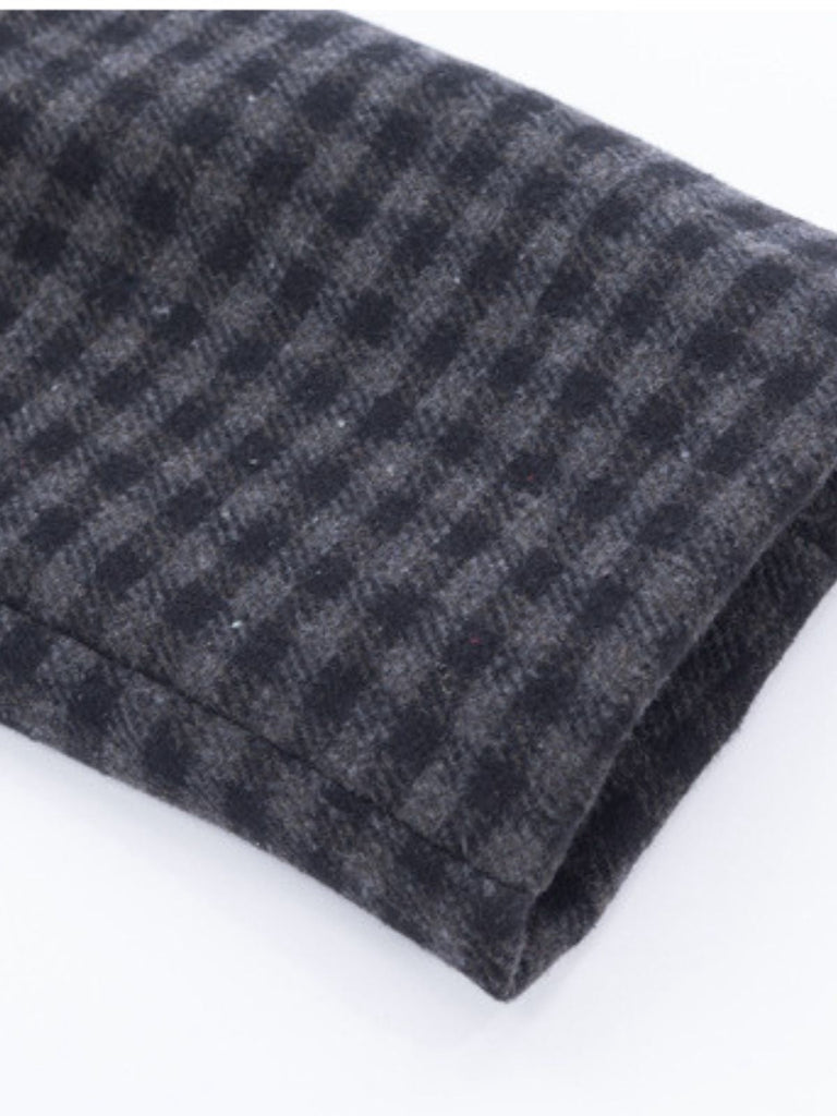 Grau 1950er Halloween Wednesday Plaid Faux-Wolle Cape Mantel