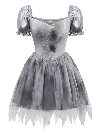 Grau 1950er Geisterbraut Zombie Tutu Kleid