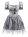Grau 1950er Geisterbraut Zombie Tutu Kleid
