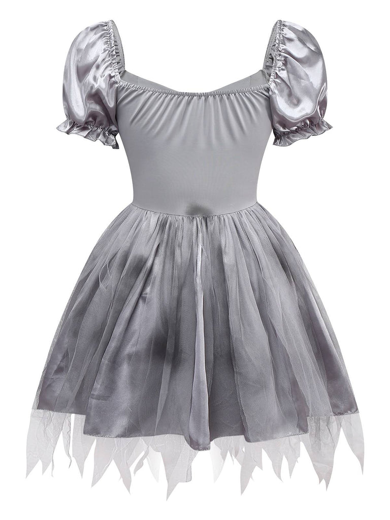Grau 1950er Geisterbraut Zombie Tutu Kleid