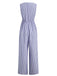 1940er V-Ausschnitt Streifen Taille-Tie Ärmellos Jumpsuit