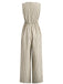 1940er V-Ausschnitt Streifen Taille-Tie Ärmellos Jumpsuit