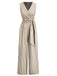 1940er V-Ausschnitt Streifen Taille-Tie Ärmellos Jumpsuit