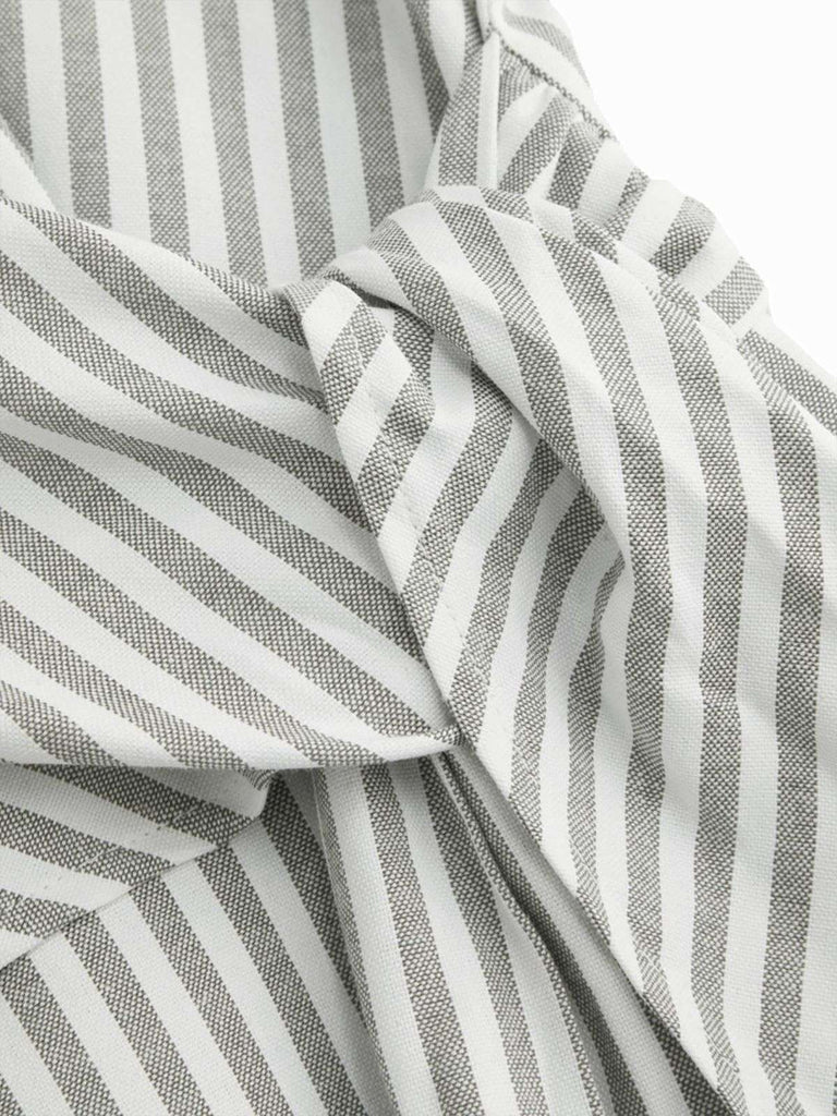 1940er V-Ausschnitt Streifen Taille-Tie Ärmellos Jumpsuit