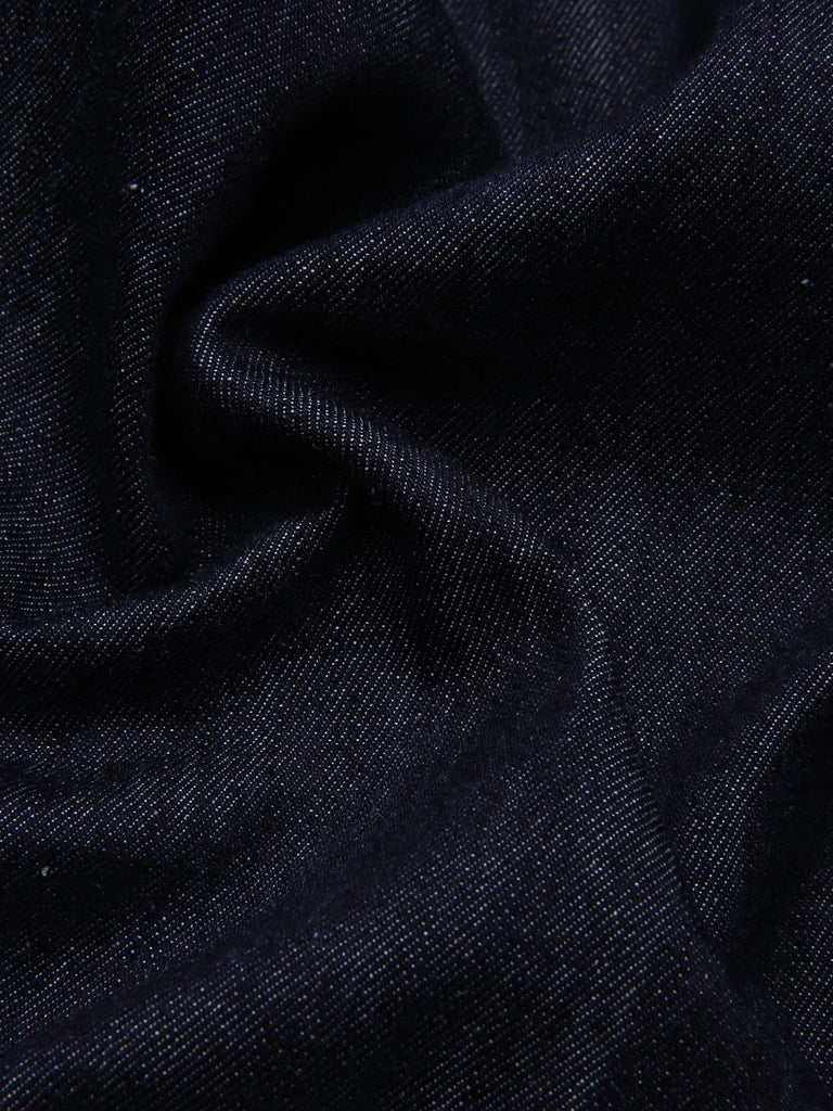 Blau 1970er Baumwolle Denim Ausgestellter Jumpsuit