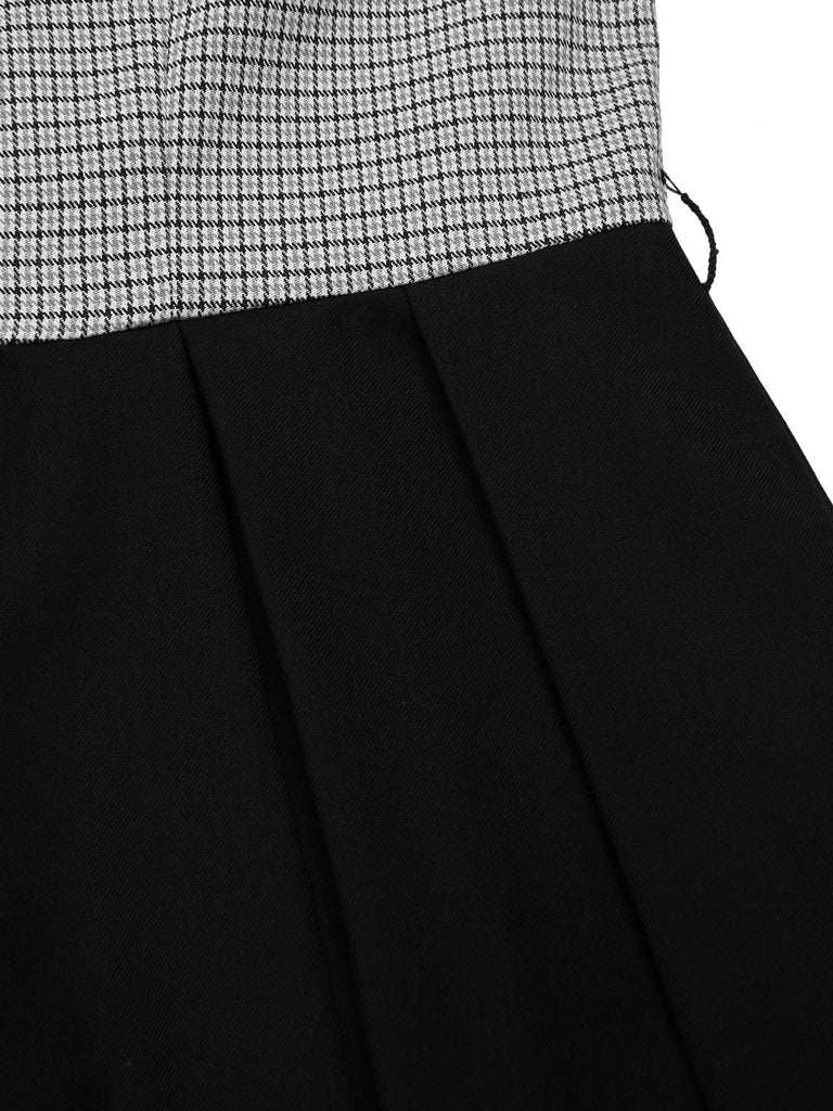 1950er Hahnentrittmuster Abnehmbar Bogen Kleid