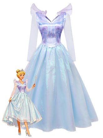 Blau 1950er Böse Hexe Netz Kleid