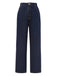 Tiefblau 1950er Jeansstoff Gerade Bein Hose