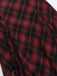 2PCS Rot 1980er Plaid Gesmokt Top & Hoch-Tief Saum Rock