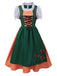 Grün 1950er Oktoberfest Dirndl Blumen Stickerei Rüschen Kleid