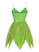 Grün 1970er Tinkerbell Elf Blütenblatt Saum Mini Kleid