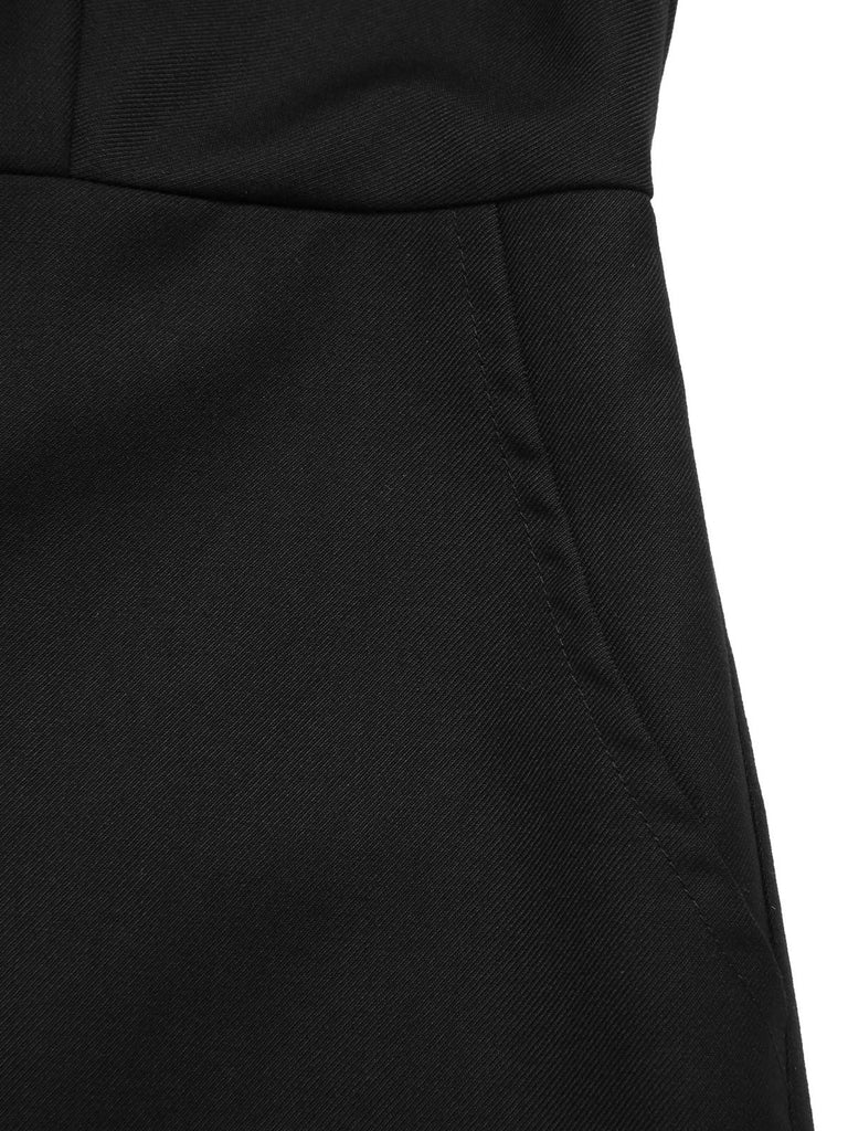 Schwarz 1950er Gothic Schläger Schulterfrei Netz Romper