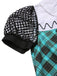 Blau 1970er Plaid Peter Pan Kragen Frankie Stein Kleid