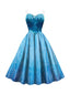 Blau 1950er Halloween Elsa Pailletten Schneeflocke Träger Kleid