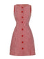 Rot 1960er Gingham Plaid Taste Ärmellos Kleid