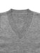 2PCS Grau 1960er Stricken V-Ausschnitt Top & Rock