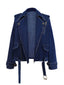 Dunkelblau 1950er Denim Taste Revers Jacke