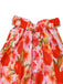 Rot 1940er Blumen Rundhals Halter Kleid