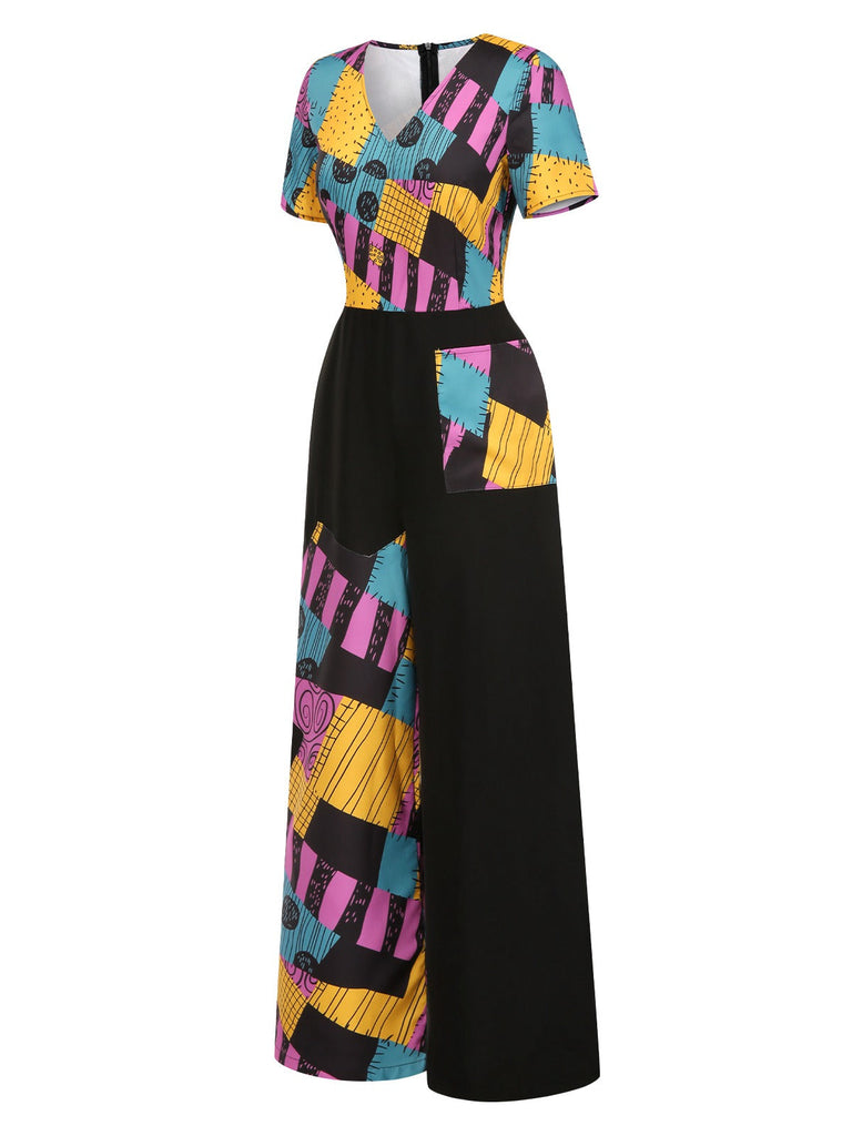 Multicolor 1940er Nightmare Before Christmas Sally Jumpsuit