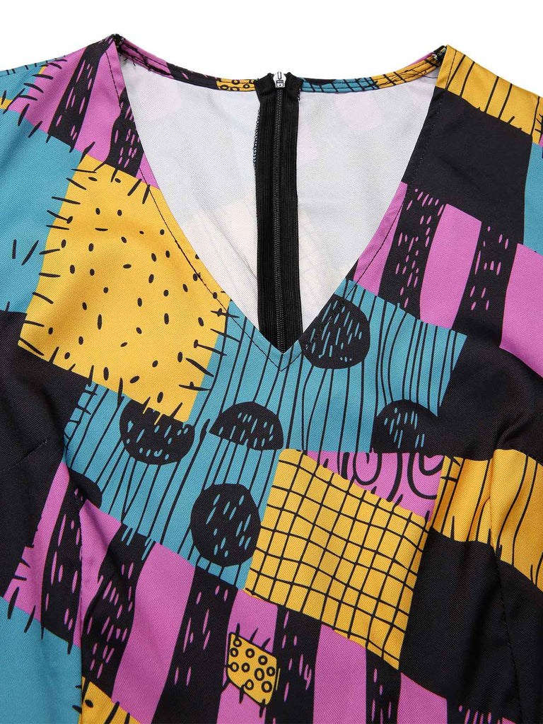 Multicolor 1940er Nightmare Before Christmas Sally Jumpsuit