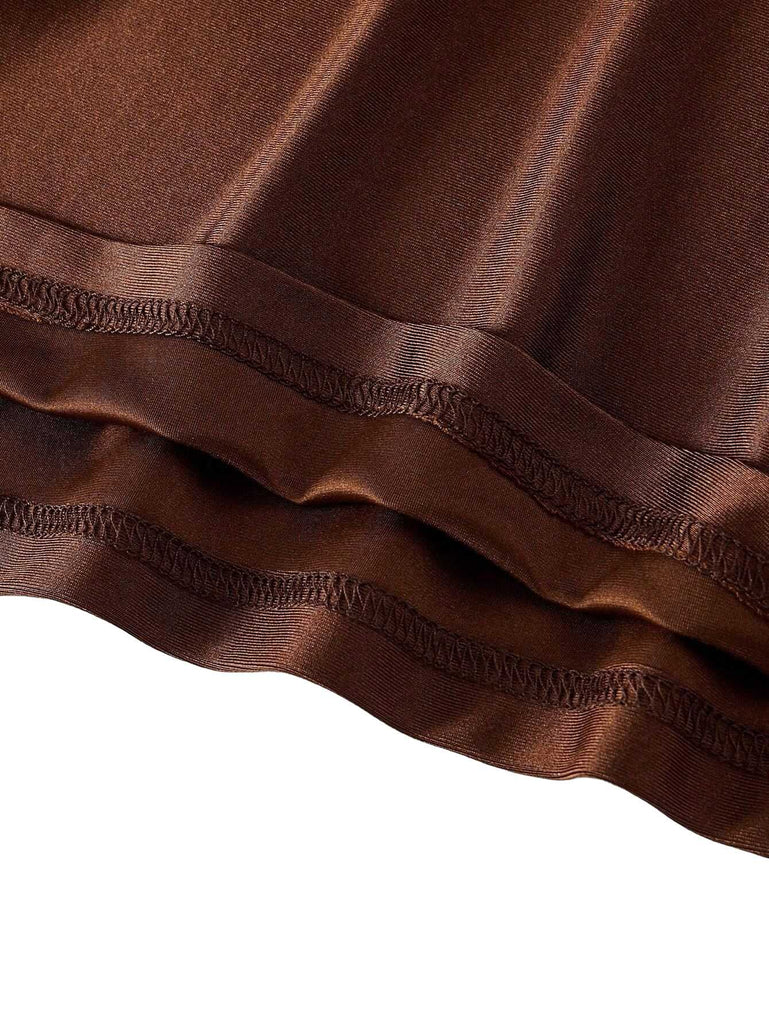 1930er Solide Spaghetti Träger Satin Kleid