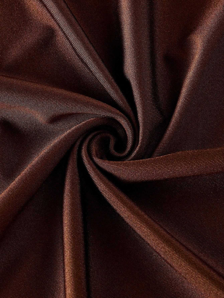 1930er Solide Spaghetti Träger Satin Kleid