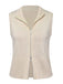 Beige 1950er Revers Ärmellos Stricken Weste