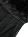 Schwarz 1930er Solide 3D Feder Netz Kleid