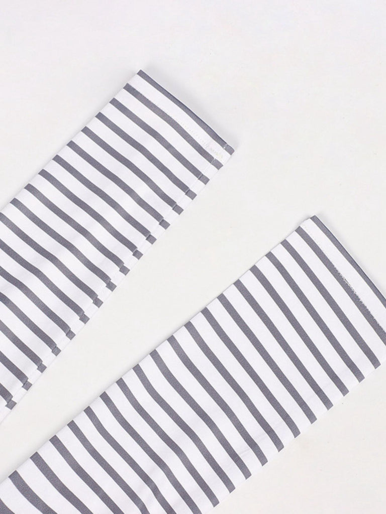 Silber 1960er Halloween IT Pennywise Streifen Puffärmel Flaumig Kleid