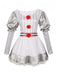 Silber 1960er Halloween IT Pennywise Streifen Puffärmel Flaumig Kleid