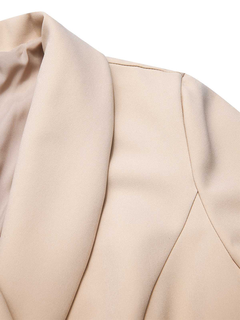 Cremeweiß 1950er Schalkragen Swing Mantel