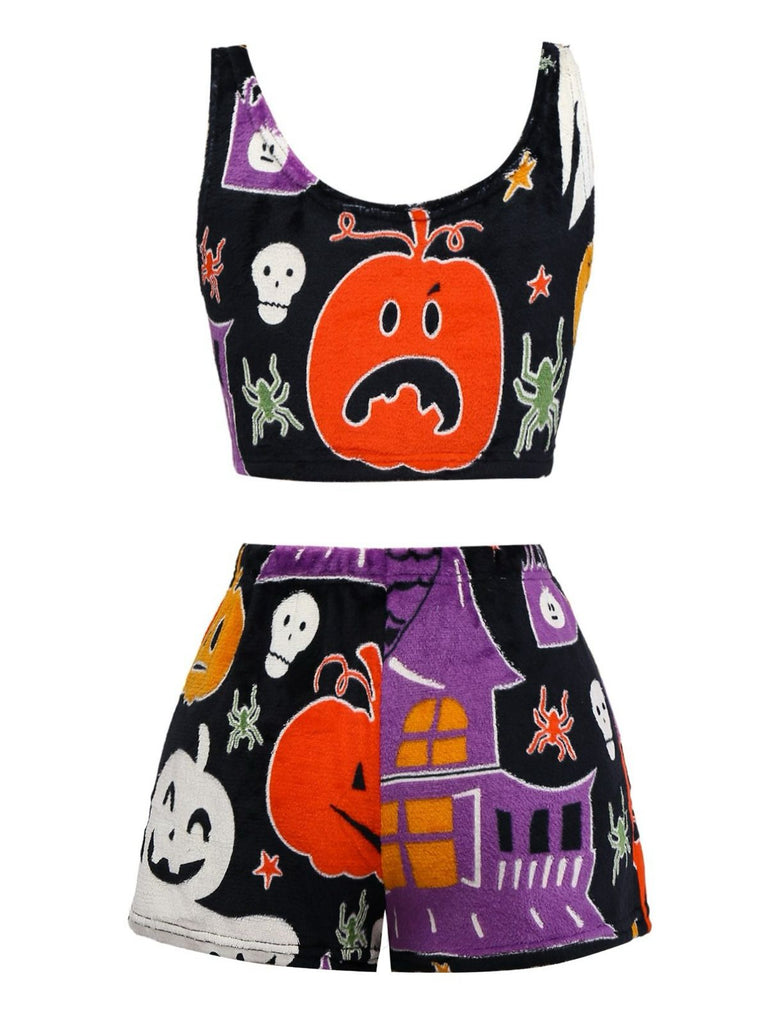 1970er Halloween Flanell Graffiti Glow-in-the-Dark Pyjama