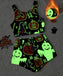 1970er Halloween Flanell Graffiti Glow-in-the-Dark Pyjama
