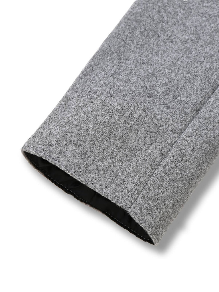 Grau 1940er Kunstwolle Stehkragen Tasten Jacke