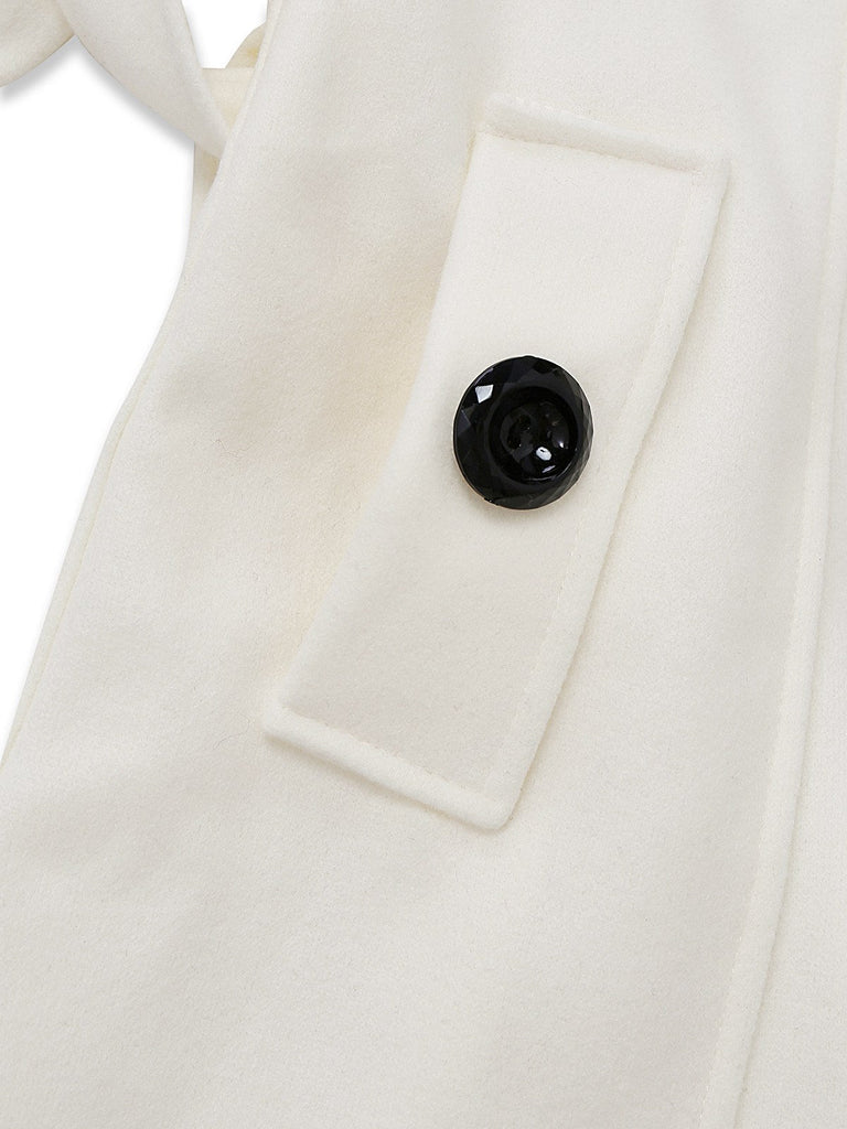 1940er Abnehmbar Kunstpelz Kragen Schaltflächen Mantel