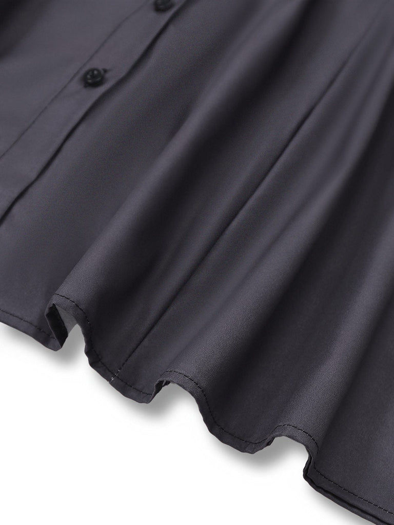 Schwarz 1960er Skorpion Herzen Drucken Hemd Kleid