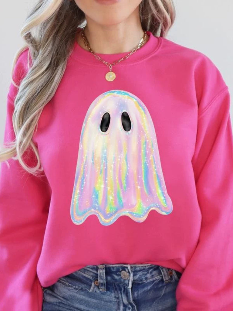Vintage 1980er Halloween Geist Kürbis Sweatshirt