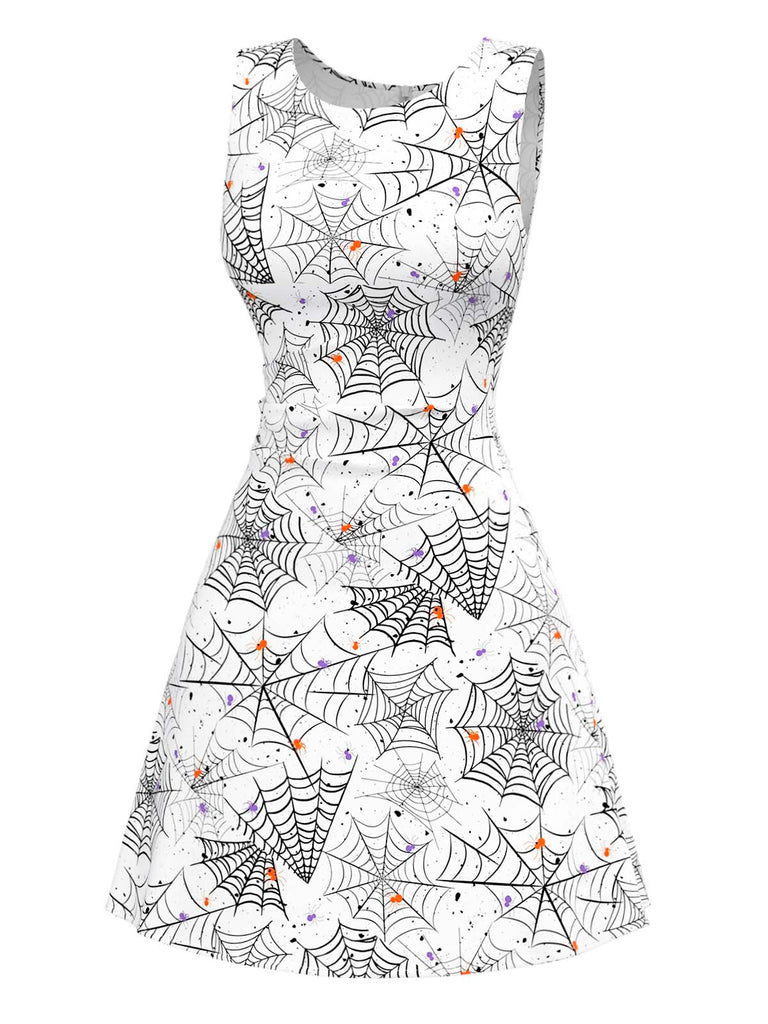 Schwarz & Weiß 1960er Horror Spinnennetz Kleid