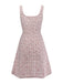 Rosa 1960er Plaid Tweed Mini Schürze Kleid