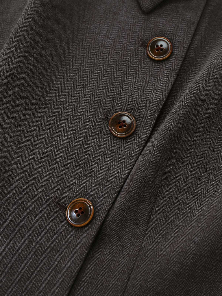 1940er Revers Gürtel Jacke Mit Abnehmbarer Umhang