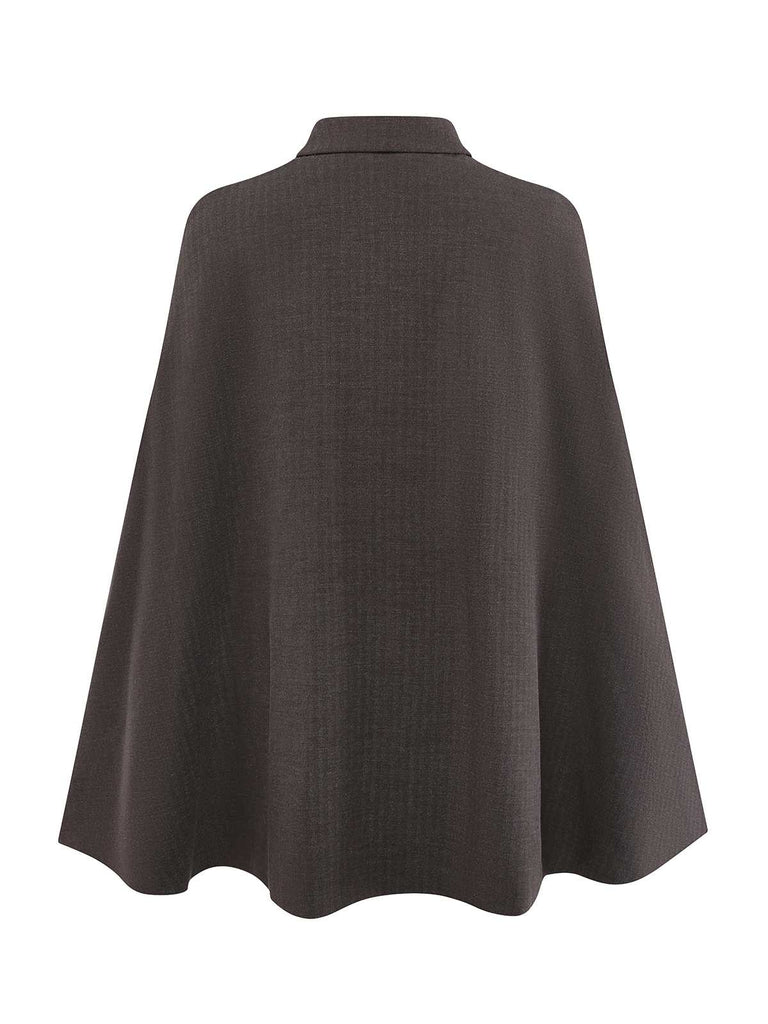 1940er Revers Gürtel Jacke Mit Abnehmbarer Umhang